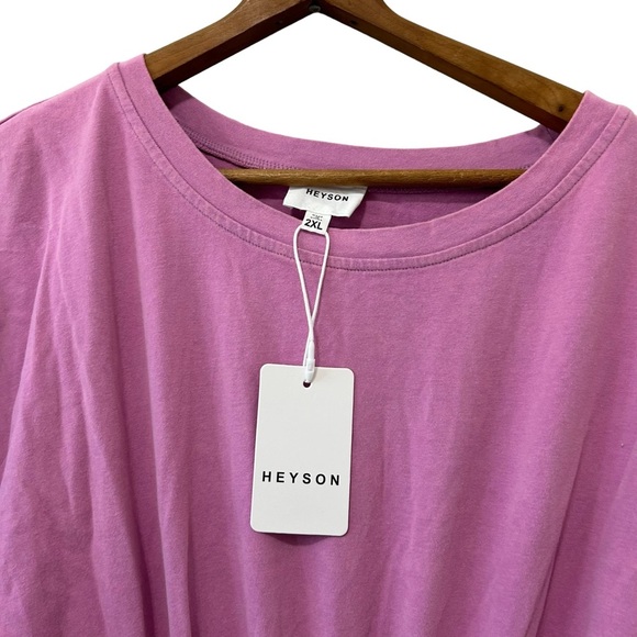 HEYSON Summer Field Full Size Cutout T-Shirt Dress in Carnation Pink 2XL - Picture 6 of 15